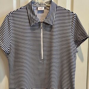 Jofit Navy and White Striped Polo XL